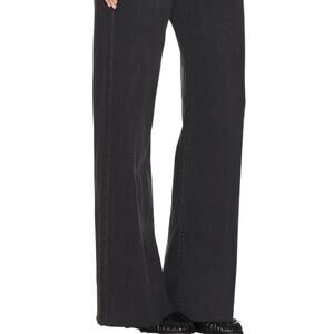 Good American Good Ease Relaxed Jeans Mid Rise Wide Legs COLOR BLACK Size 15 NWT